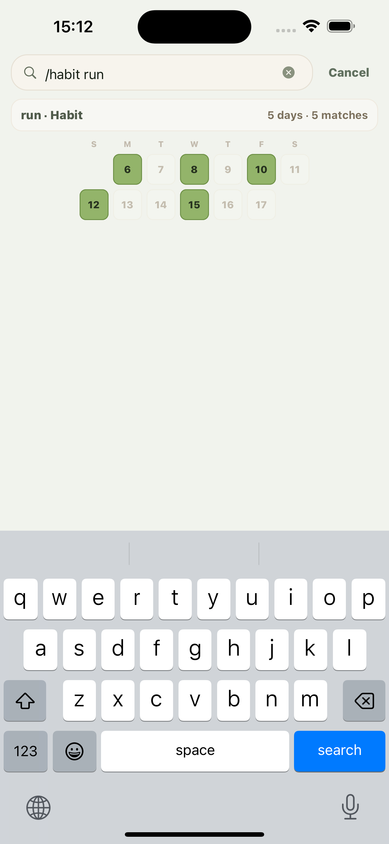 life note search and trends screen